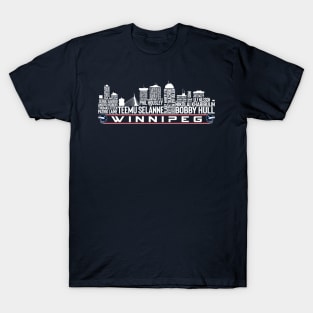 Winnipeg Hockey Team All Time Legends, Winnipeg City Skyline T-Shirt